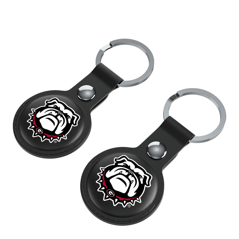University of Georgia Bulldogs Uga Insignia AirTag Black Airtag Holder 2-Pack Iso.Jpg