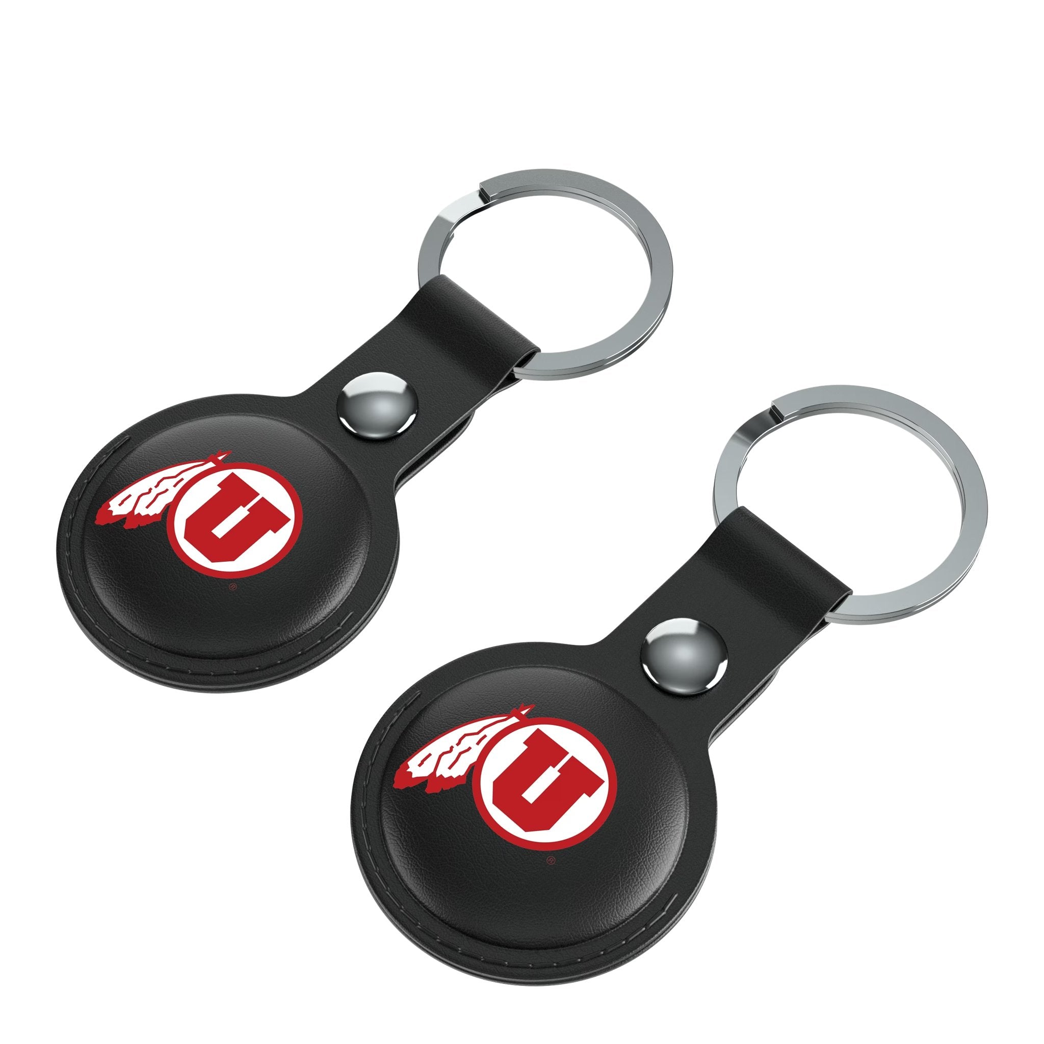 University of Utah Utes Insignia AirTag Black Airtag Holder 2-Pack Iso.Jpg