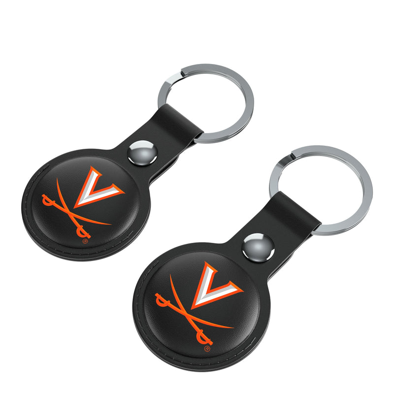 University of Virginia Cavaliers Insignia AirTag Black Airtag Holder 2-Pack Iso.Jpg