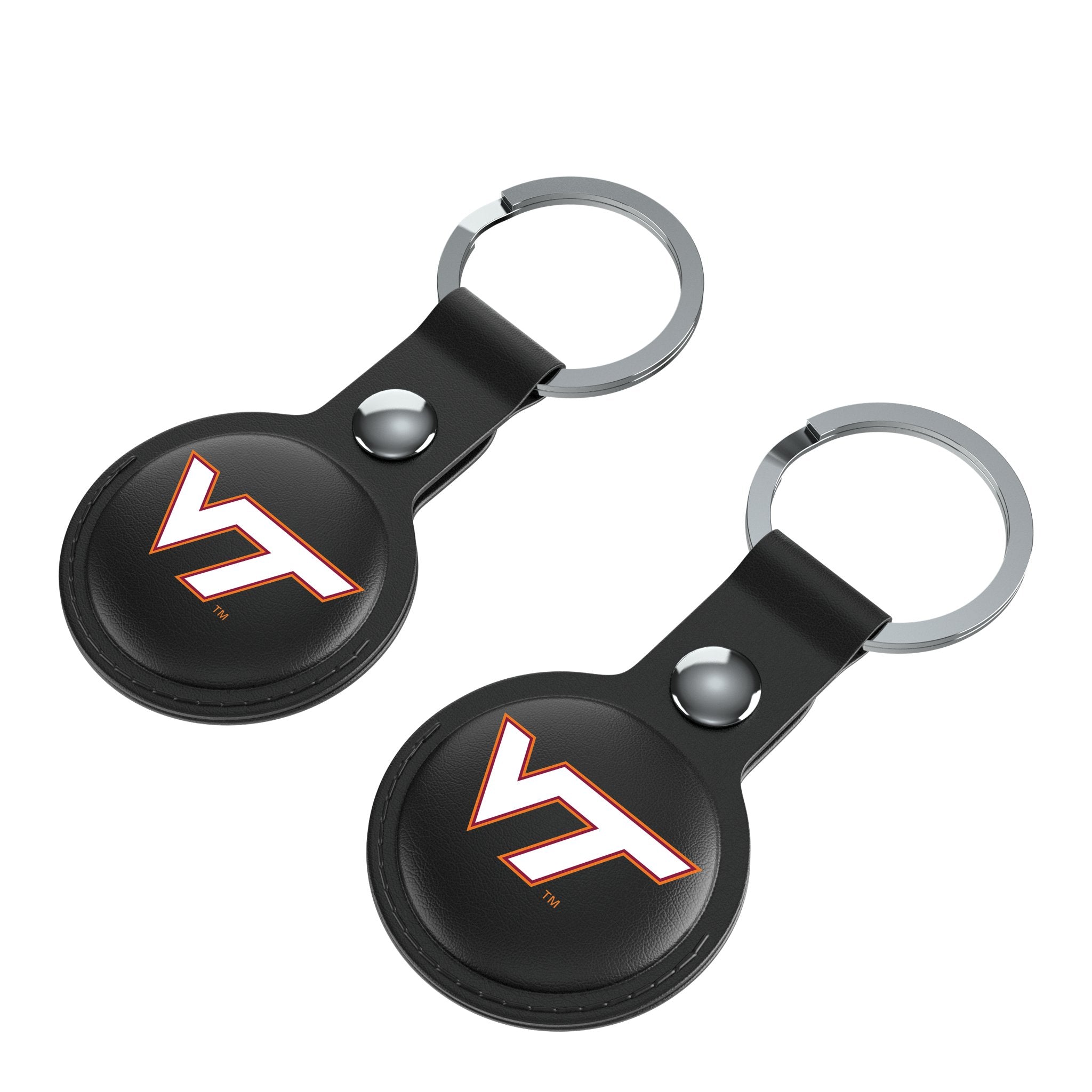 Virginia Tech Hokies Insignia AirTag Black Airtag Holder 2-Pack Iso.Jpg