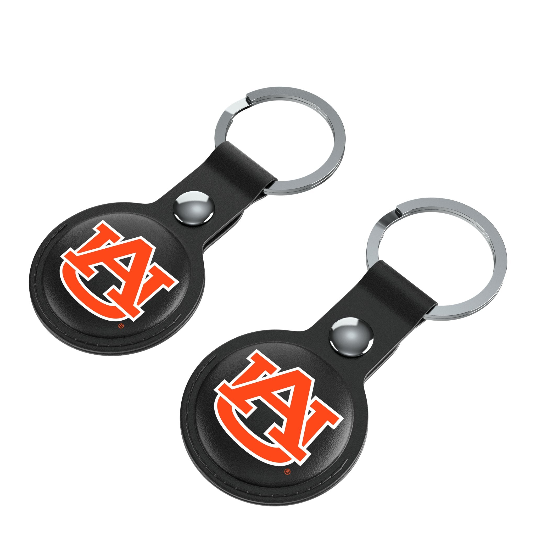 University of Auburn Tigers Insignia AirTag Black Airtag Holder 2-Pack Iso.Jpg
