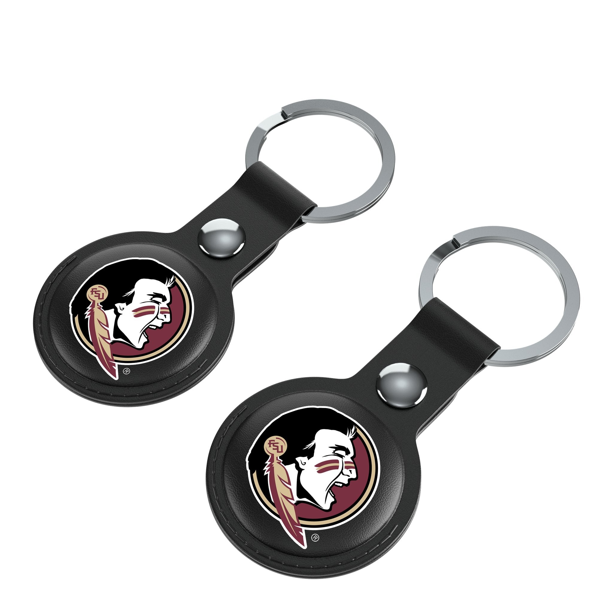 Florida State University Seminoles Insignia AirTag Black Airtag Holder 2-Pack Iso.Jpg