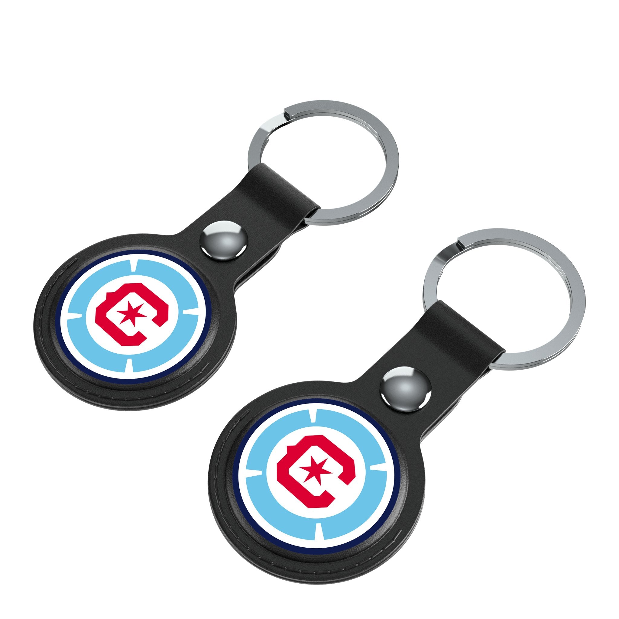 Chicago Fire  Insignia AirTag Black Airtag Holder 2-Pack Iso.Jpg
