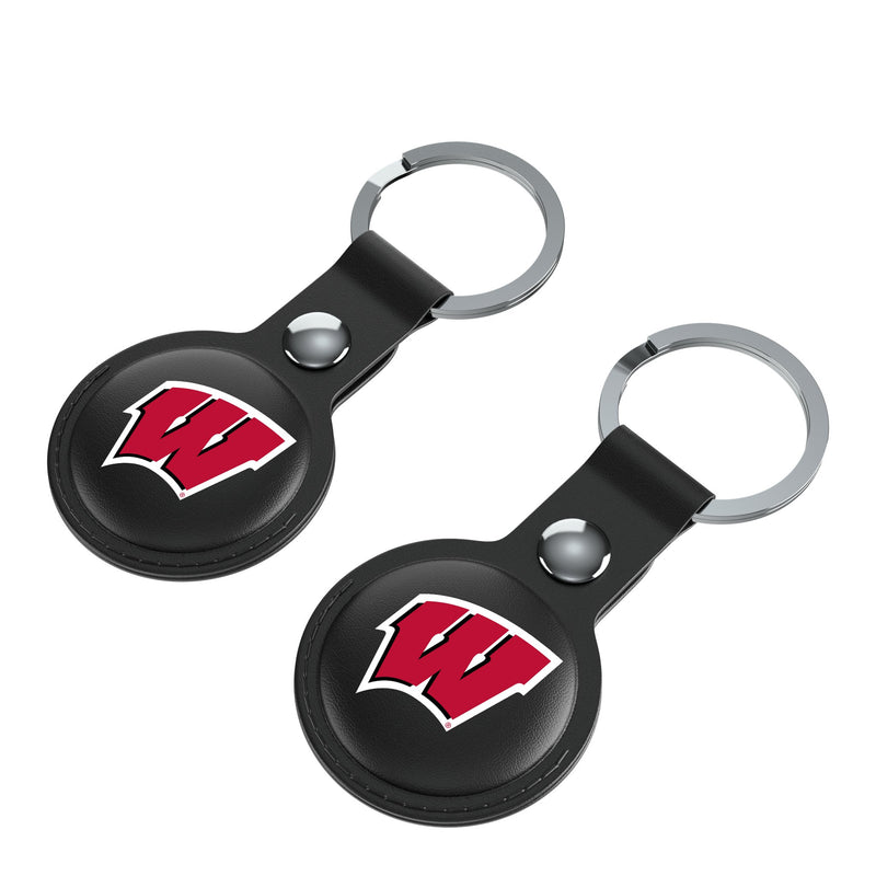 University of Wisconsin Badgers Insignia AirTag Black Airtag Holder 2-Pack Iso.Jpg