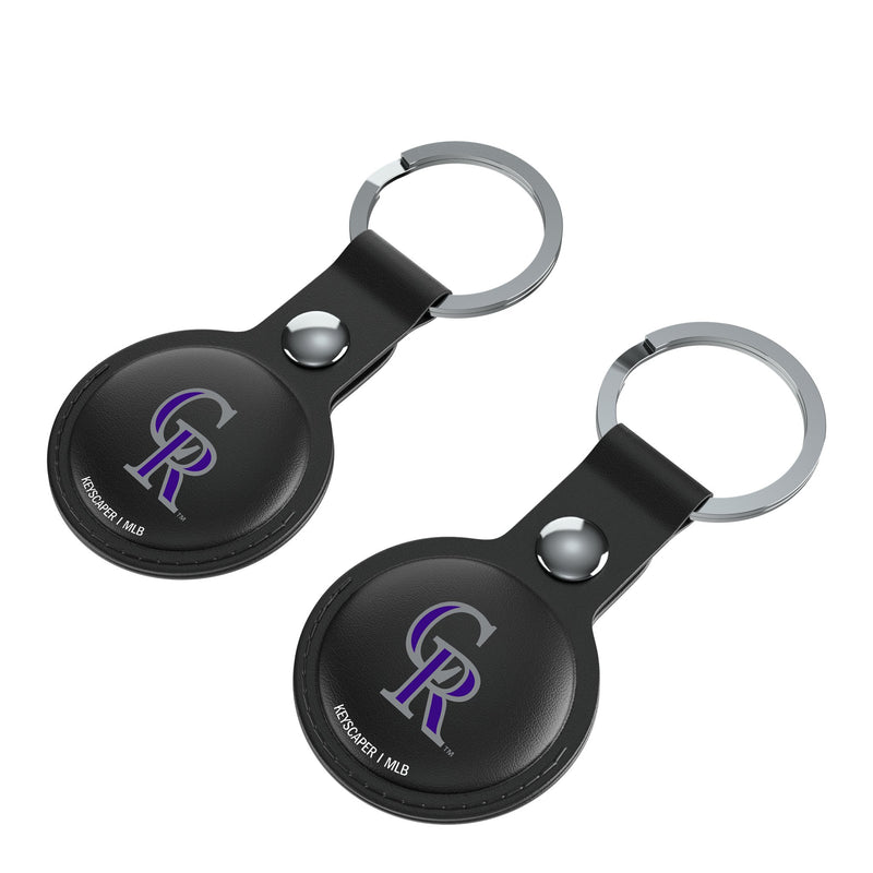 Colorado Rockies Insignia AirTag Black Airtag Holder 2-Pack Iso.Jpg