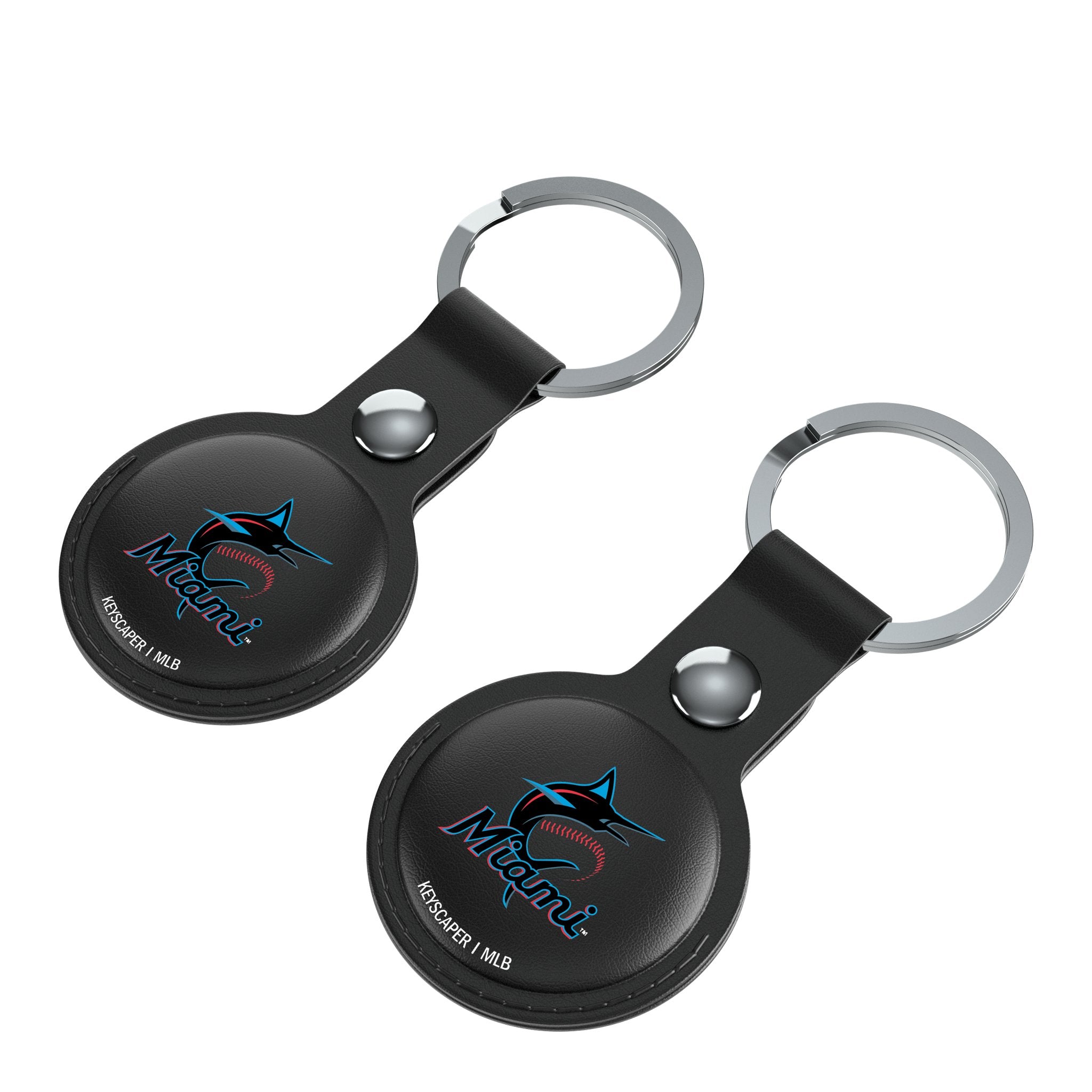 Miami Marlins Insignia AirTag Black Airtag Holder 2-Pack Iso.Jpg