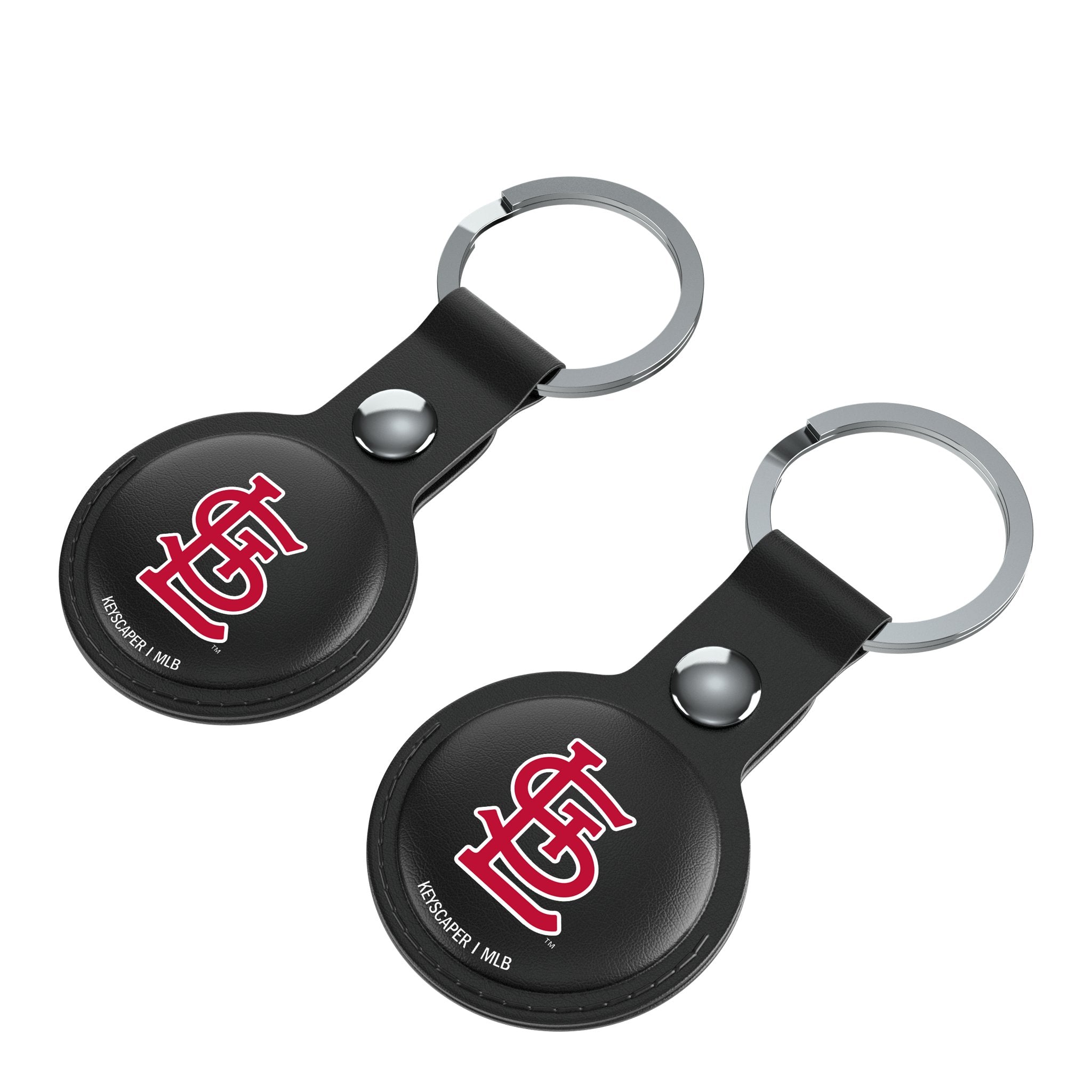 St Louis Cardinals Insignia AirTag Black Airtag Holder 2-Pack Iso.Jpg