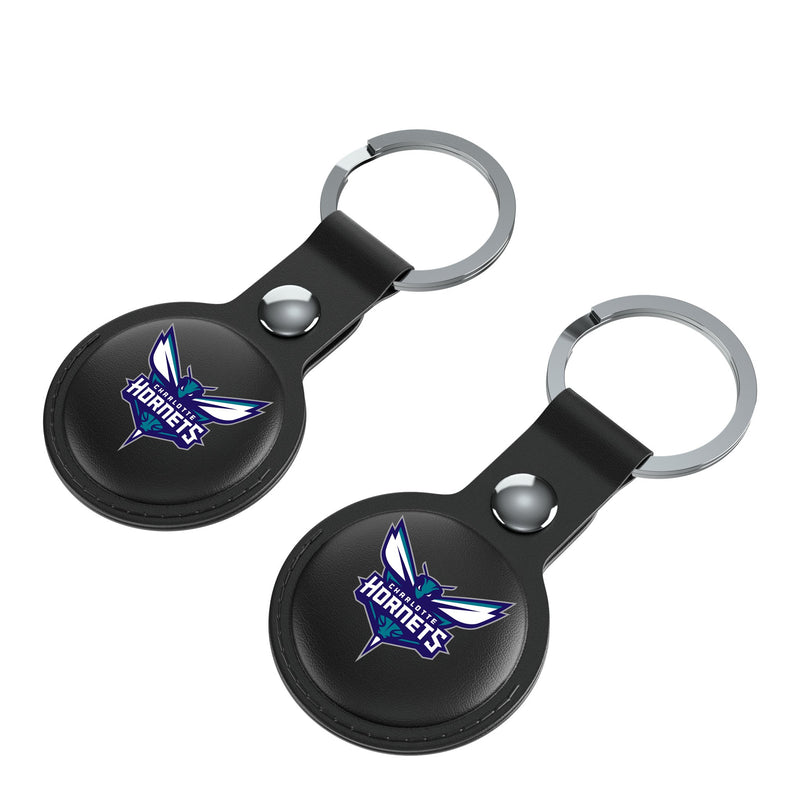 Charlotte Hornets Insignia AirTag Black Airtag Holder 2-Pack Iso.Jpg