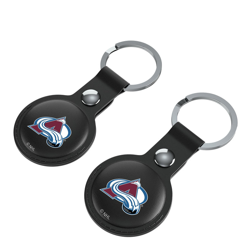 Colorado Avalanche Insignia AirTag Black Airtag Holder 2-Pack Iso.Jpg
