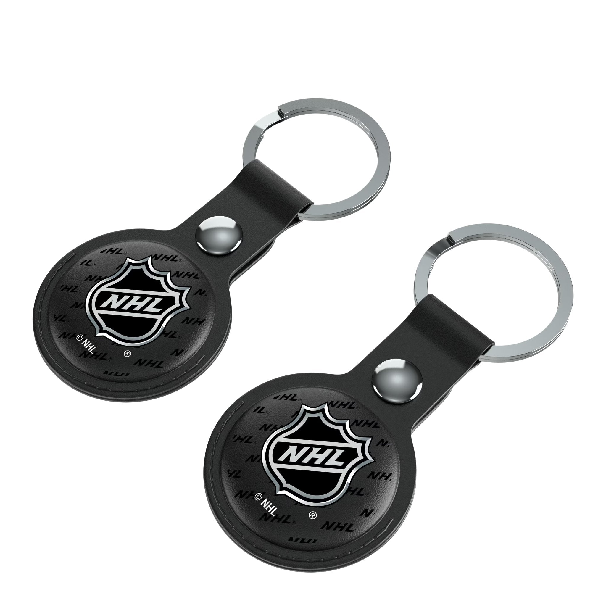 NHL Fashion Pattern AirTag Black Airtag Holder 2-Pack Iso.Jpg
