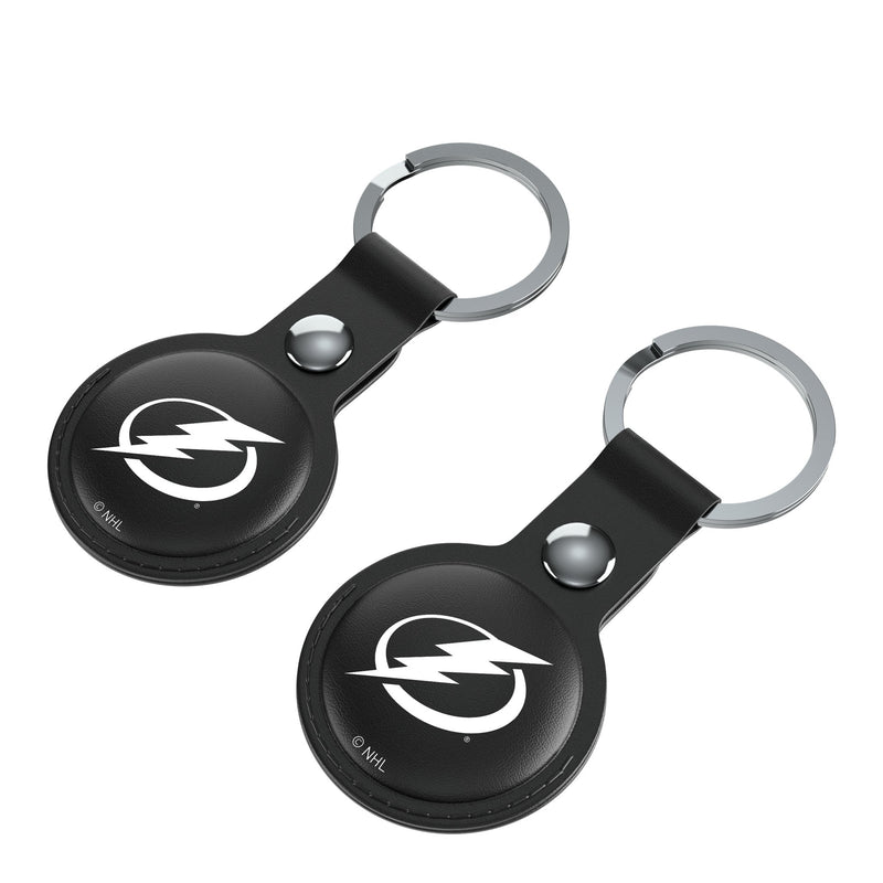 Tampa Bay Lightning Insignia AirTag Black Airtag Holder 2-Pack Iso.Jpg