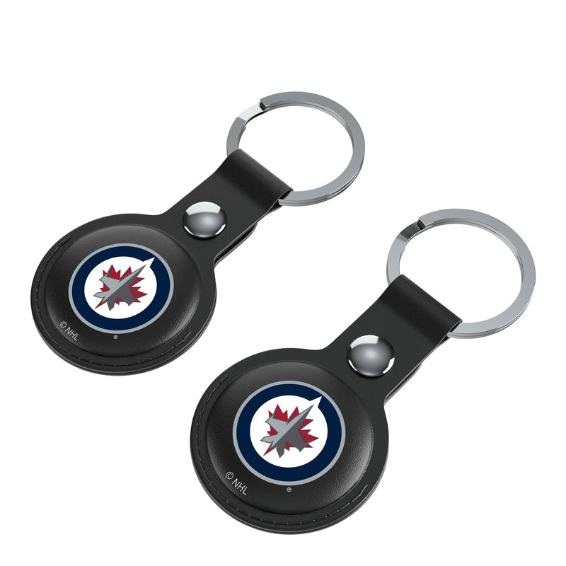 Winnipeg Jets Insignia AirTag Black Airtag Holder 2-Pack Iso.Jpg