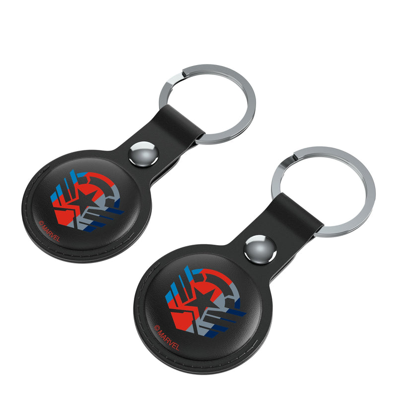 Marvel Avengers Sam Wilson Captain America Sigil AirTag Black Airtag Holder 2-Pack Iso.Jpg