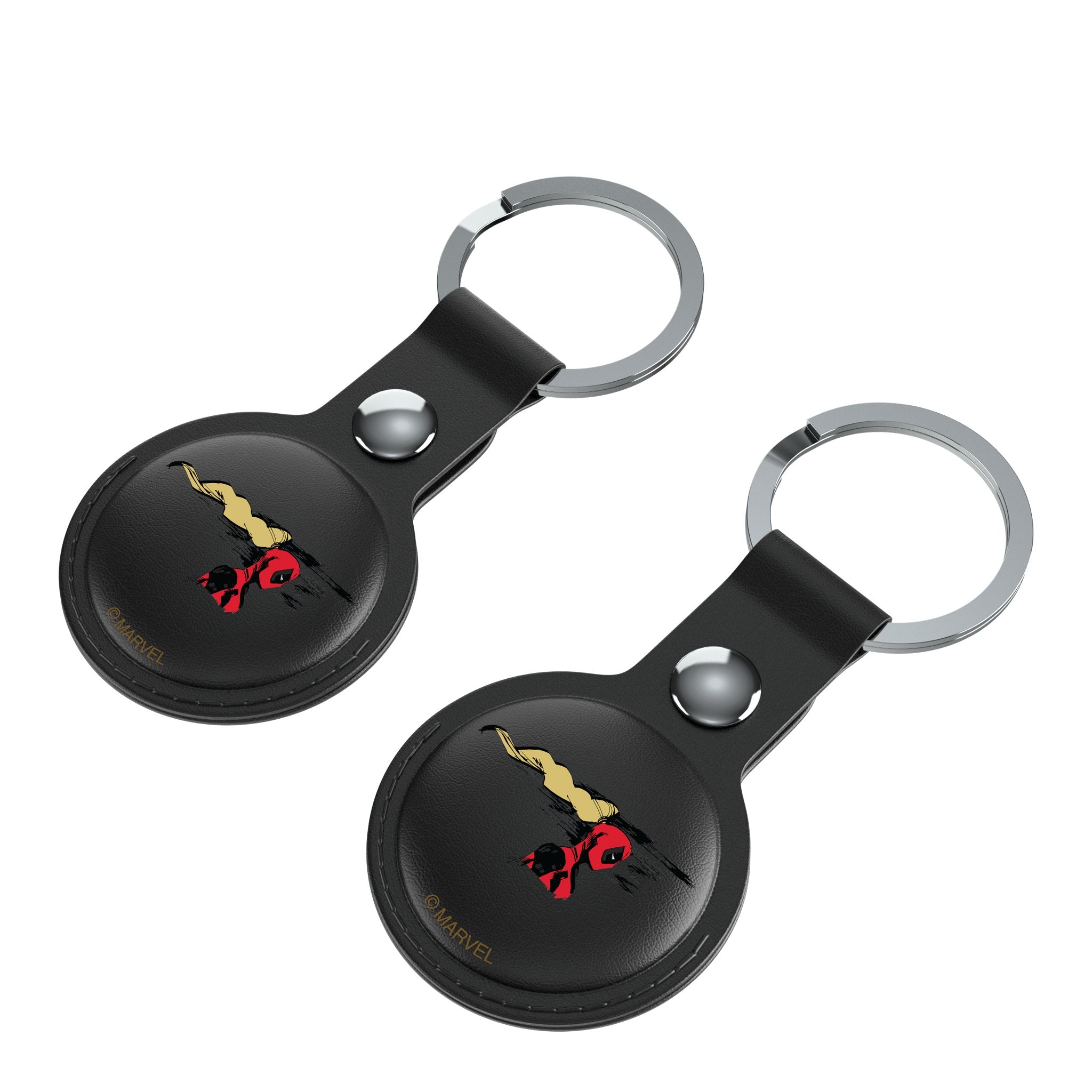 Marvel Ladypool Badge  AirTag Black Airtag Holder 2-Pack Iso.Jpg