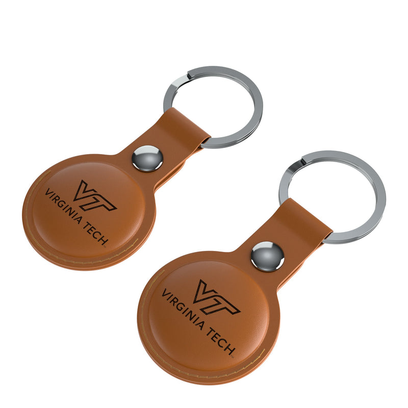 Virginia Tech Hokies Burn AirTag Brown Airtag Holder 2-Pack Iso.Jpg