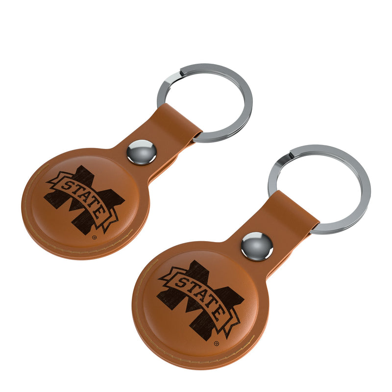 Mississippi State Bulldogs Burn AirTag Brown Airtag Holder 2-Pack Iso.Jpg