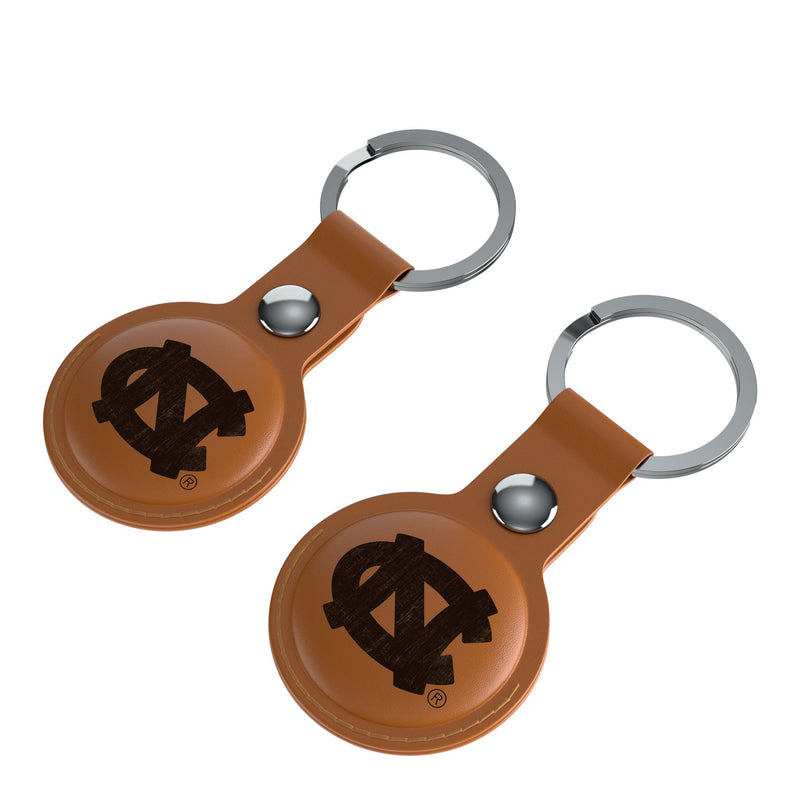 University of North Carolina Tar Heels Burn AirTag Brown Airtag Holder 2-Pack Iso.Jpg