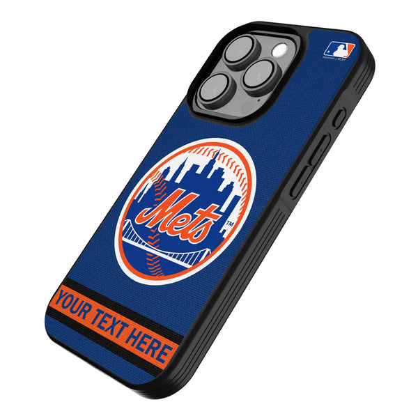 New York Mets Personalized Stripe iPhone Bump Phone Case for Apple iPhone Iso.Jpg