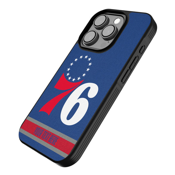 Philadelphia 76ers Personalized Stripe iPhone Bump Phone Case for Apple iPhone Iso.Jpg