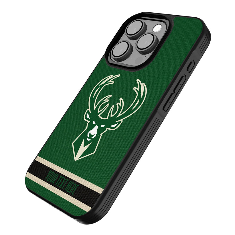 Milwaukee Bucks Personalized Stripe iPhone Bump Phone Case for Apple iPhone Iso.Jpg