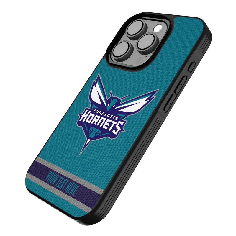Charlotte Hornets Personalized Stripe iPhone Bump Phone Case for Apple iPhone Iso.Jpg