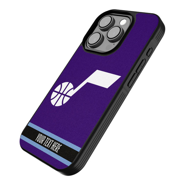 Utah Jazz Personalized Stripe iPhone Bump Phone Case for Apple iPhone Iso.Jpg