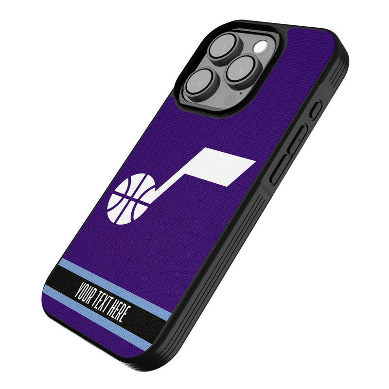 Utah Jazz Personalized Stripe iPhone Bump Phone Case for Apple iPhone Iso.Jpg