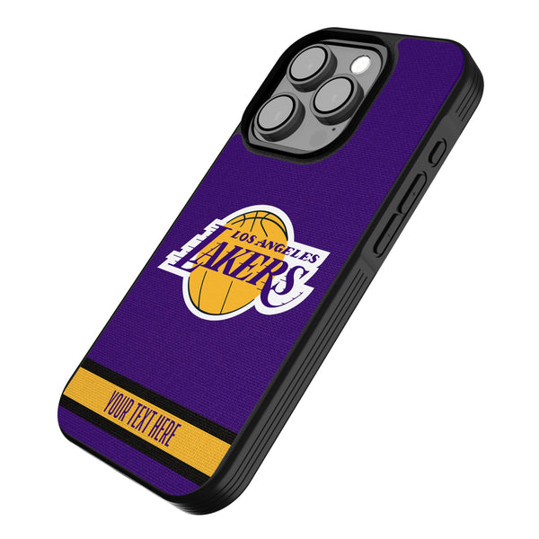Los Angeles Lakers Personalized Stripe iPhone Bump Phone Case for Apple iPhone Iso.Jpg