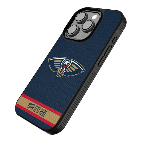New Orleans Pelicans Personalized Stripe iPhone Bump Phone Case for Apple iPhone Iso.Jpg