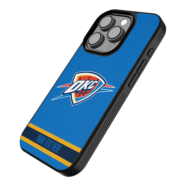 Oklahoma City Thunder Personalized Stripe iPhone Bump Phone Case for Apple iPhone Iso.Jpg
