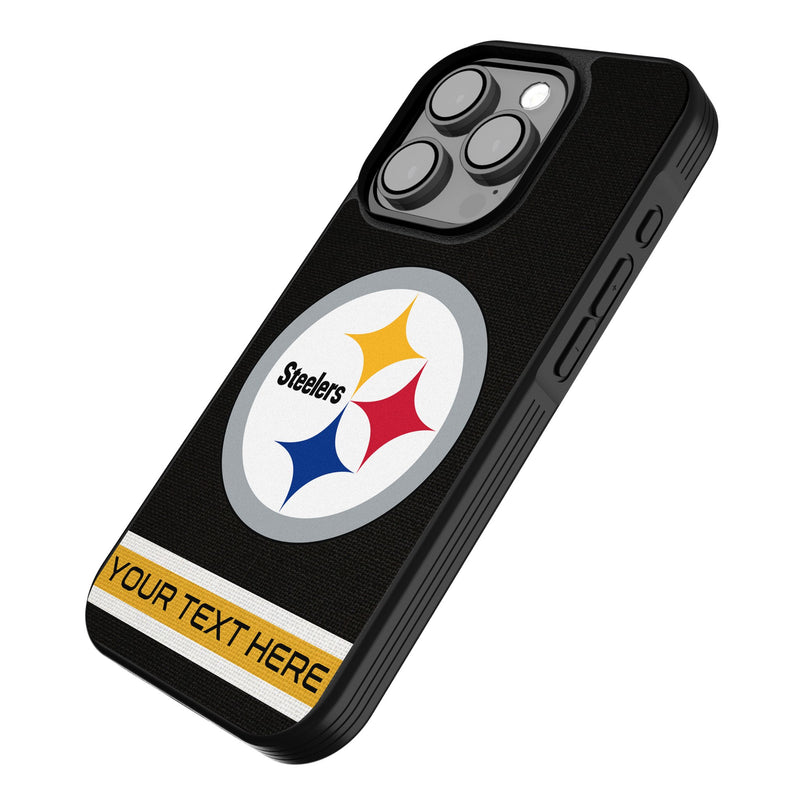 Pittsburgh Steelers Personalized Stripe iPhone Bump Phone Case for Apple iPhone Iso.Jpg