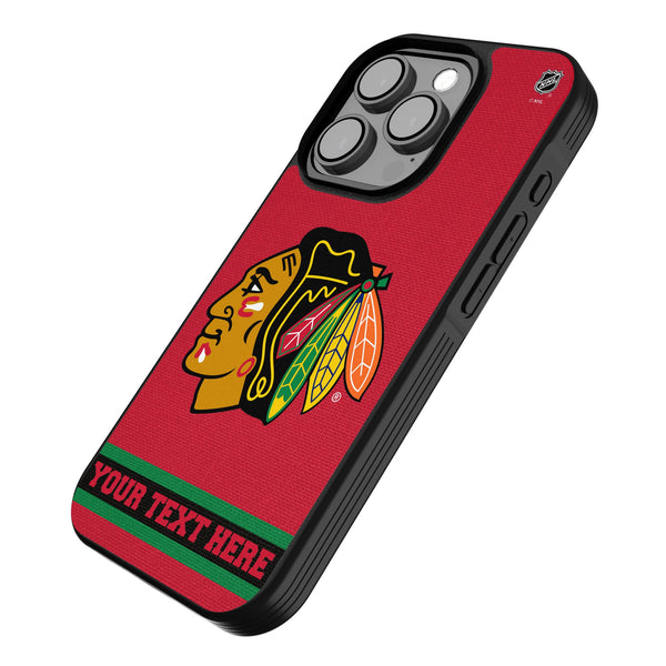 Chicago Blackhawks Personalized Stripe iPhone Bump Phone Case for Apple iPhone Iso.Jpg
