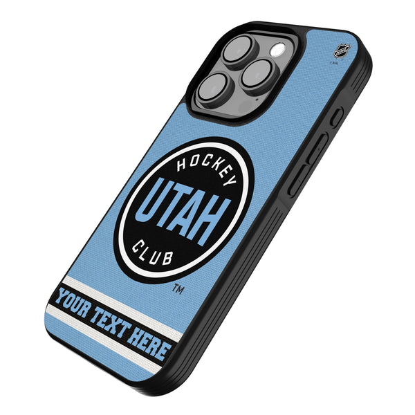 Utah Hockey Club Personalized Stripe iPhone Bump Phone Case for Apple iPhone Iso.Jpg