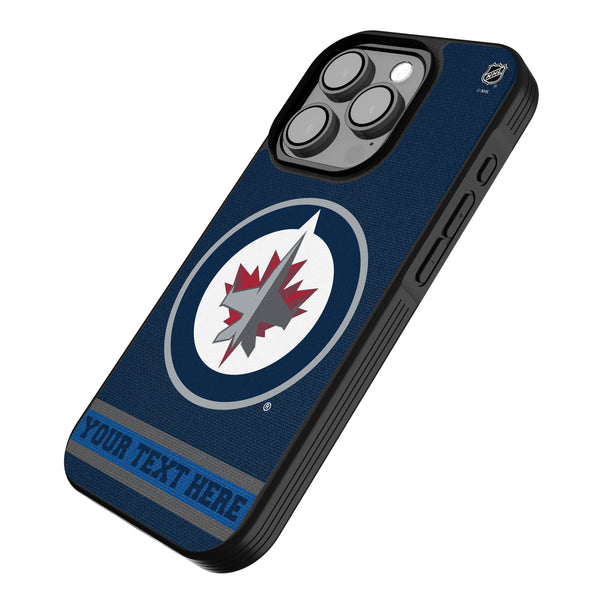 Winnipeg Jets Personalized Stripe iPhone Bump Phone Case for Apple iPhone Iso.Jpg