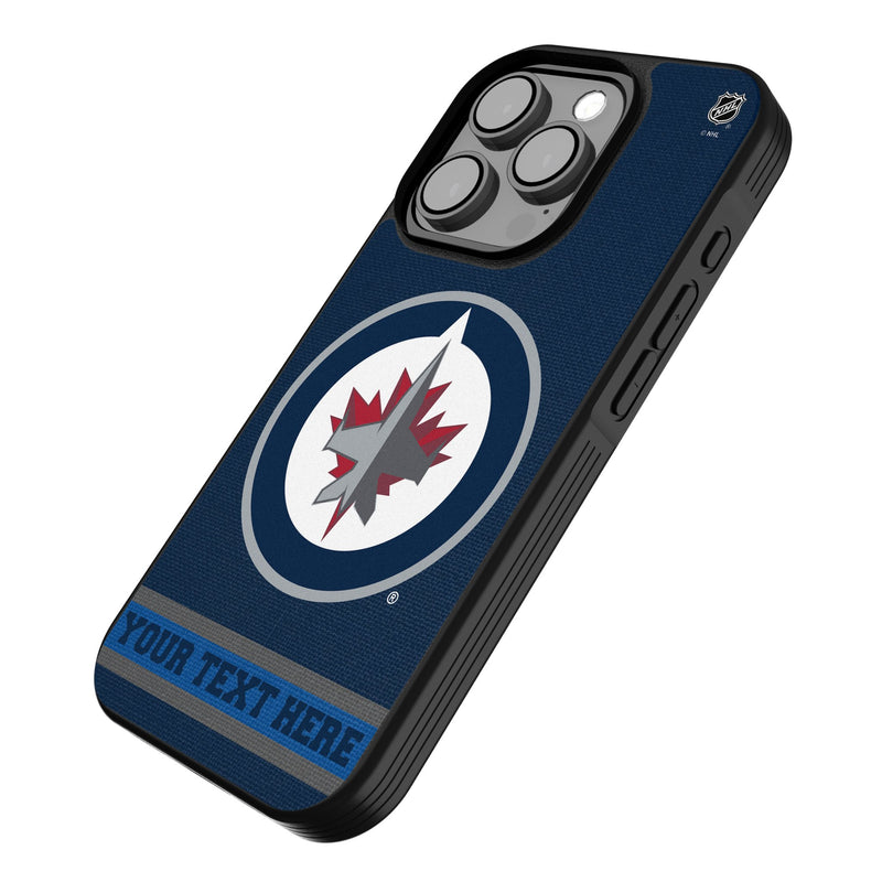 Winnipeg Jets Personalized Stripe iPhone Bump Phone Case for Apple iPhone Iso.Jpg