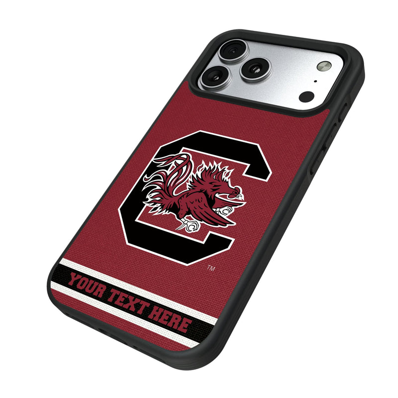 University of South Carolina Gamecocks Personalized Stripe iPhone Bump Phone Case for Apple iPhone Iso.Jpg