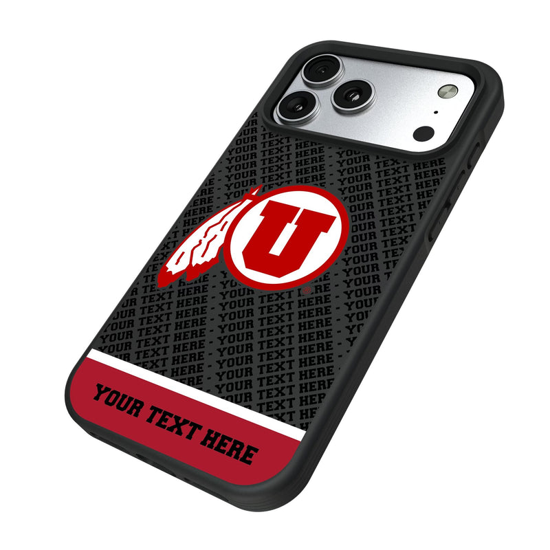 University of Utah Utes Personalized EndZone Plus iPhone Bump Phone Case for Apple iPhone Iso.Jpg