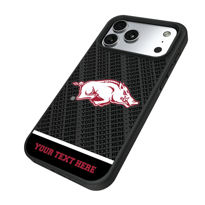 University of Arkansas Fayetteville Razorbacks Personalized EndZone Plus iPhone Bump Phone Case for Apple iPhone Iso.Jpg