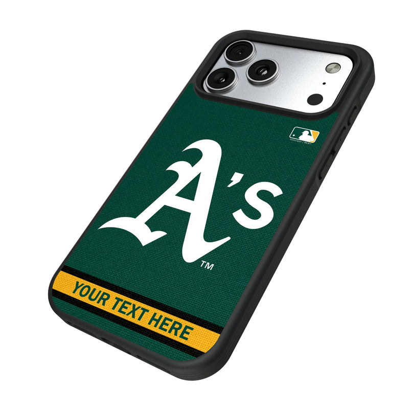 Oakland Athletics Personalized Stripe iPhone Bump Phone Case for Apple iPhone Iso.Jpg