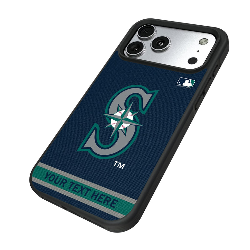 Seattle Mariners Personalized Stripe iPhone Bump Phone Case for Apple iPhone Iso.Jpg