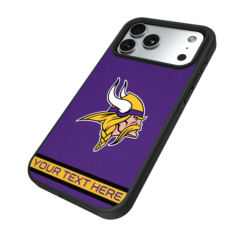 Minnesota Vikings Personalized Stripe iPhone Bump Phone Case for Apple iPhone Iso.Jpg