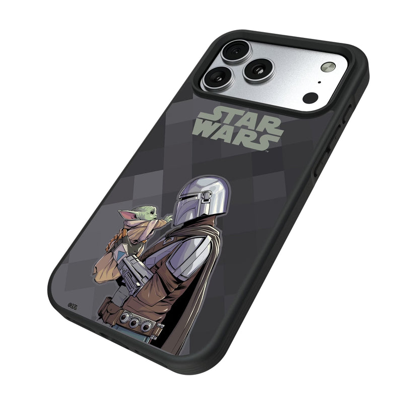 Star Wars: The Mandalorian Grogu and Din Djarin Color Block iPhone Bump Phone Case for Apple iPhone Iso.Jpg