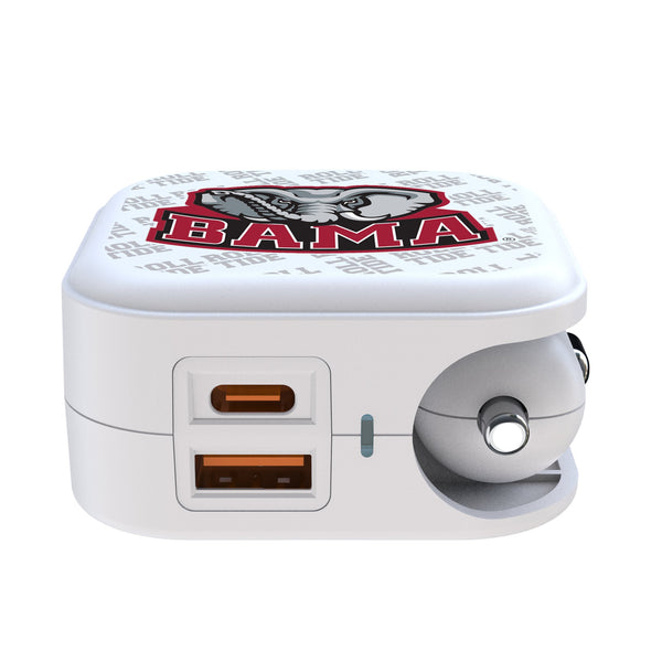 University of Alabama Crimson Tide Script A Quadtile 2 in 1 USB Charger Ports.Jpg