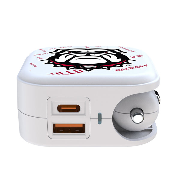 University of Georgia Bulldogs Uga Quadtile 2 in 1 USB Charger Ports.Jpg