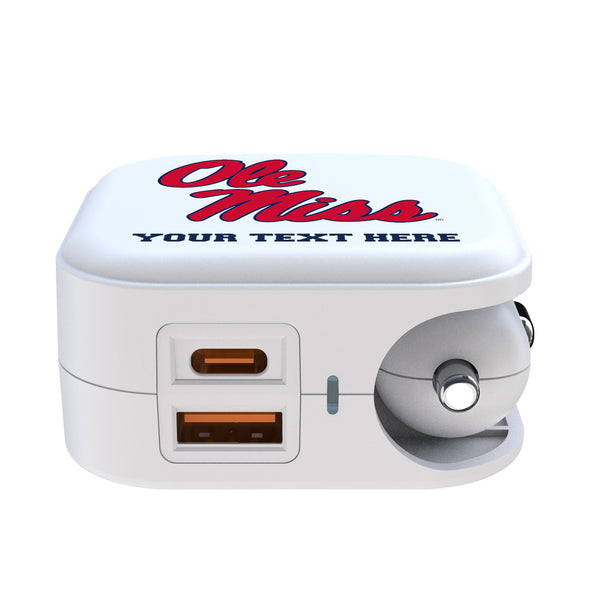 University of Mississippi Rebels Personalized Insignia 2 in 1 USB Charger Ports.Jpg