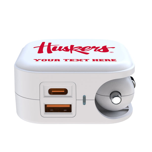 University of Nebraska Huskers Personalized Insignia 2 in 1 USB Charger Ports.Jpg