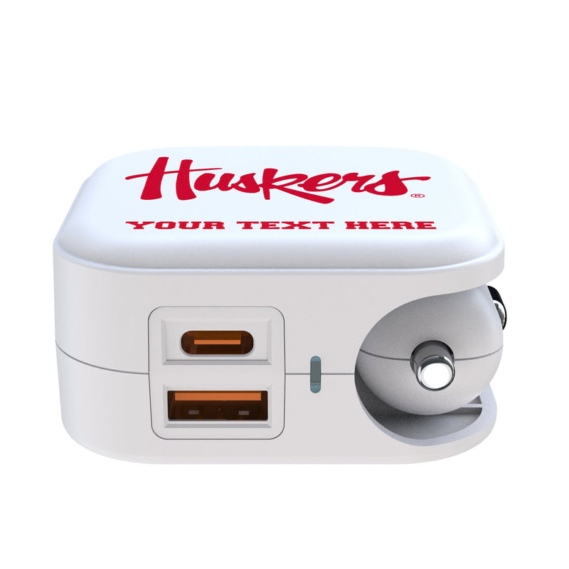University of Nebraska Huskers Personalized Insignia 2 in 1 USB Charger Ports.Jpg