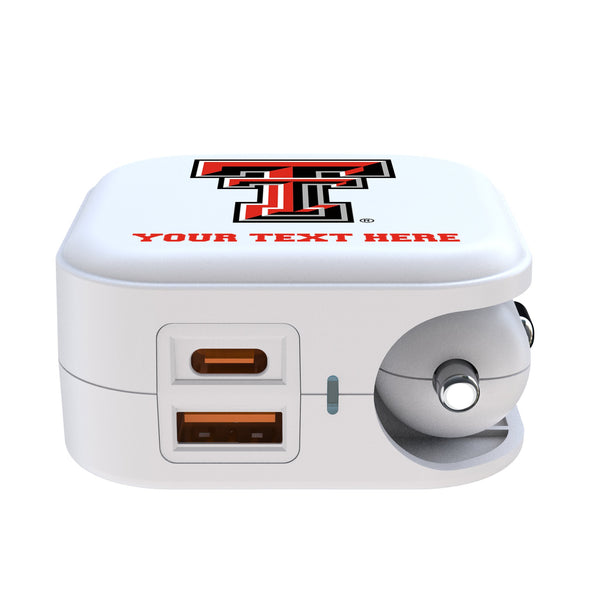 Texas Tech Red Raiders Personalized Insignia 2 in 1 USB Charger Ports.Jpg