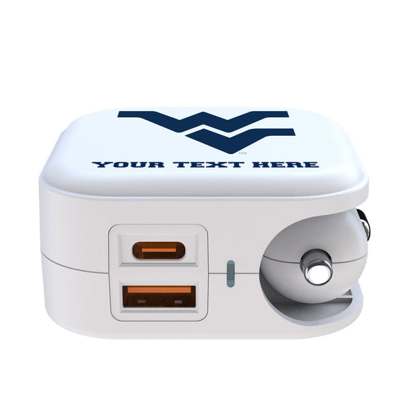 West Virginia University Mountaineers Personalized Insignia 2 in 1 USB Charger Ports.Jpg