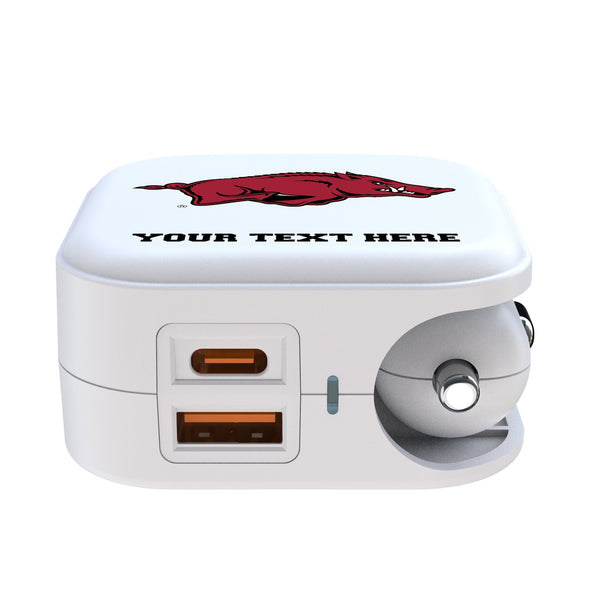 University of Arkansas Fayetteville Razorbacks Personalized Insignia 2 in 1 USB Charger Ports.Jpg